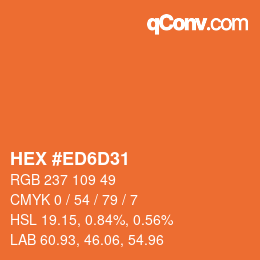 Código de color: HEX #ED6D31 | qconv.com