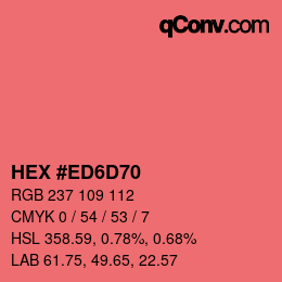 Color code: HEX #ED6D70 | qconv.com