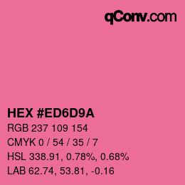 Color code: HEX #ED6D9A | qconv.com