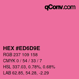 Color code: HEX #ED6D9E | qconv.com