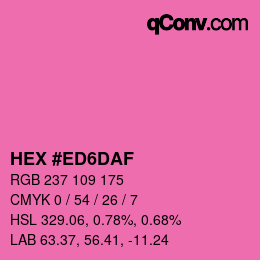 Color code: HEX #ED6DAF | qconv.com