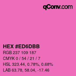 カラーコード: HEX #ED6DBB | qconv.com
