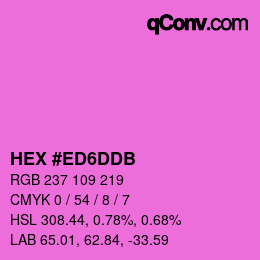 カラーコード: HEX #ED6DDB | qconv.com