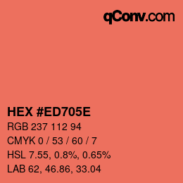 Color code: HEX #ED705E | qconv.com