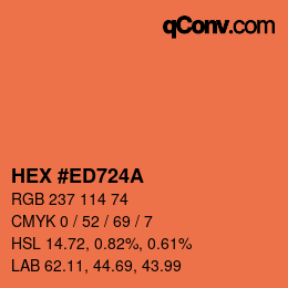颜色代码: HEX #ED724A | qconv.com