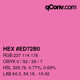 カラーコード: HEX #ED72B0 | qconv.com