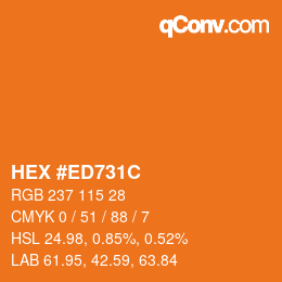 Código de color: HEX #ED731C | qconv.com