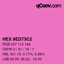 颜色代码: HEX #ED73C2 | qconv.com