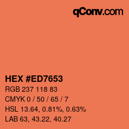 Color code: HEX #ED7653 | qconv.com