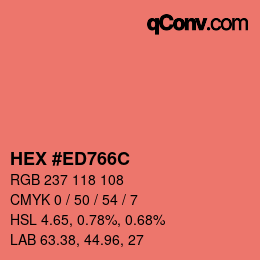 カラーコード: HEX #ED766C | qconv.com