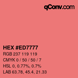 Color code: HEX #ED7777 | qconv.com