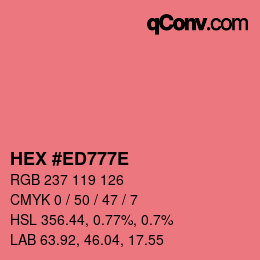 Color code: HEX #ED777E | qconv.com