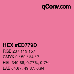 カラーコード: HEX #ED779D | qconv.com