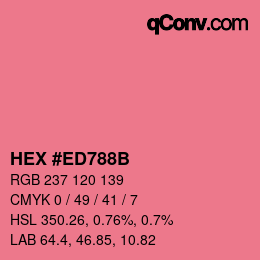 颜色代码: HEX #ED788B | qconv.com