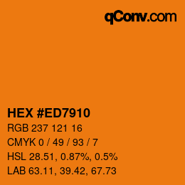 Color code: HEX #ED7910 | qconv.com