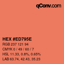 Color code: HEX #ED795E | qconv.com