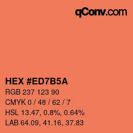 颜色代码: HEX #ED7B5A | qconv.com