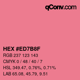 カラーコード: HEX #ED7B8F | qconv.com