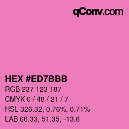 颜色代码: HEX #ED7BBB | qconv.com