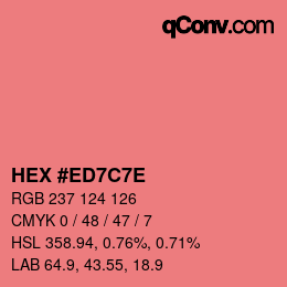 Farbcode: HEX #ED7C7E | qconv.com