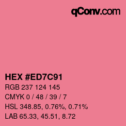 カラーコード: HEX #ED7C91 | qconv.com