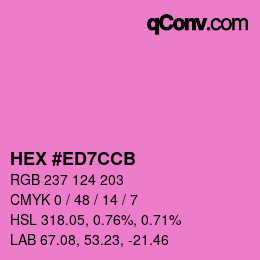 カラーコード: HEX #ED7CCB | qconv.com