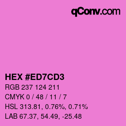 カラーコード: HEX #ED7CD3 | qconv.com