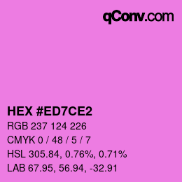 颜色代码: HEX #ED7CE2 | qconv.com