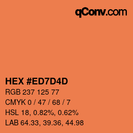 Color code: HEX #ED7D4D | qconv.com