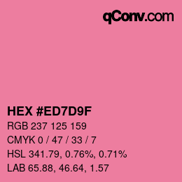 颜色代码: HEX #ED7D9F | qconv.com
