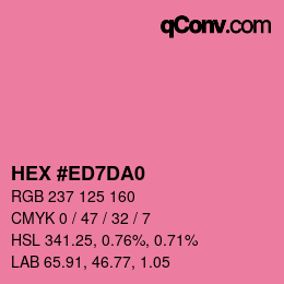 颜色代码: HEX #ED7DA0 | qconv.com