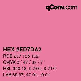 颜色代码: HEX #ED7DA2 | qconv.com