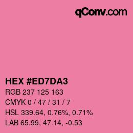 颜色代码: HEX #ED7DA3 | qconv.com
