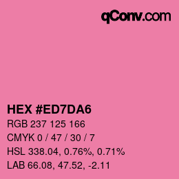 颜色代码: HEX #ED7DA6 | qconv.com
