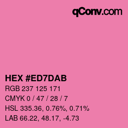 颜色代码: HEX #ED7DAB | qconv.com