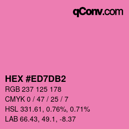 颜色代码: HEX #ED7DB2 | qconv.com