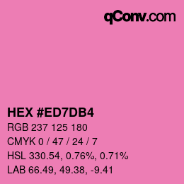 颜色代码: HEX #ED7DB4 | qconv.com