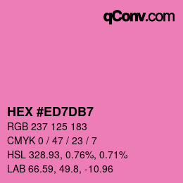 颜色代码: HEX #ED7DB7 | qconv.com