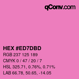 颜色代码: HEX #ED7DBD | qconv.com