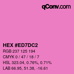 颜色代码: HEX #ED7DC2 | qconv.com