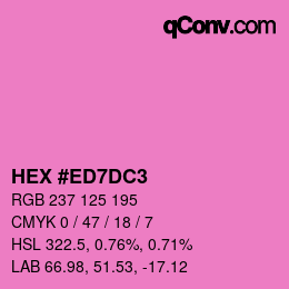 颜色代码: HEX #ED7DC3 | qconv.com