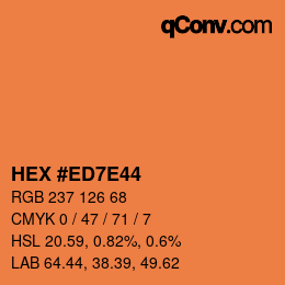 Color code: HEX #ED7E44 | qconv.com