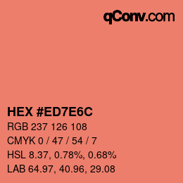 Color code: HEX #ED7E6C | qconv.com