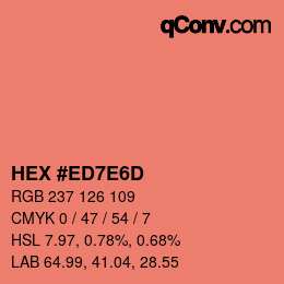 Color code: HEX #ED7E6D | qconv.com