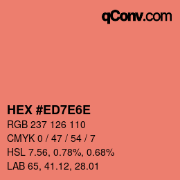 Color code: HEX #ED7E6E | qconv.com