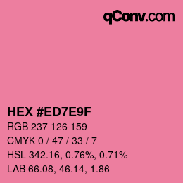 Color code: HEX #ED7E9F | qconv.com
