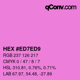 カラーコード: HEX #ED7ED9 | qconv.com