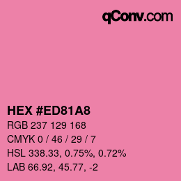 カラーコード: HEX #ED81A8 | qconv.com