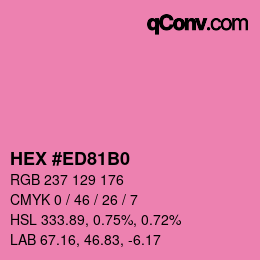 カラーコード: HEX #ED81B0 | qconv.com