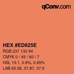Color code: HEX #ED825E | qconv.com